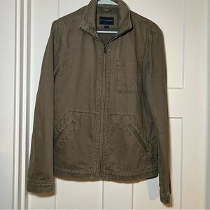 Banana Republic Utility Jacket Coat Mens Size Small Collard Olive Green Cotton